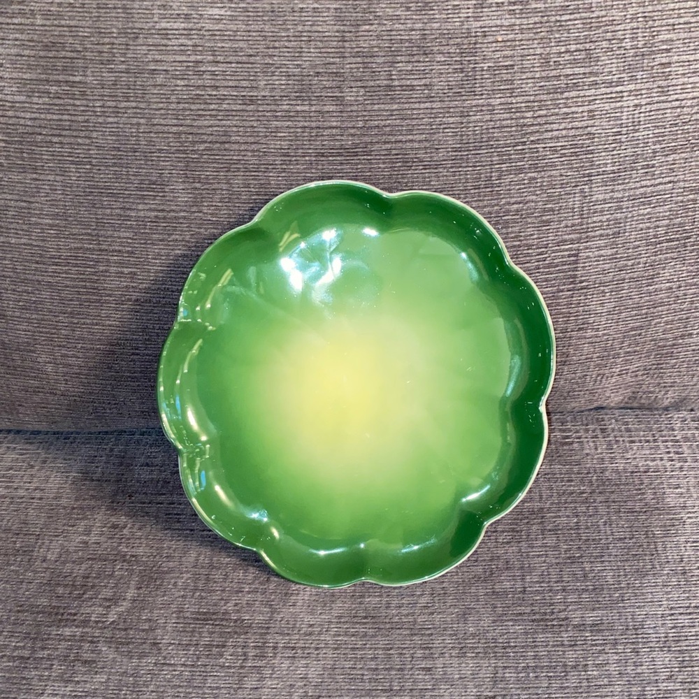Vintage I Godinger Co 6.5” Green Ruffle Scalloped Edge Decor Plate